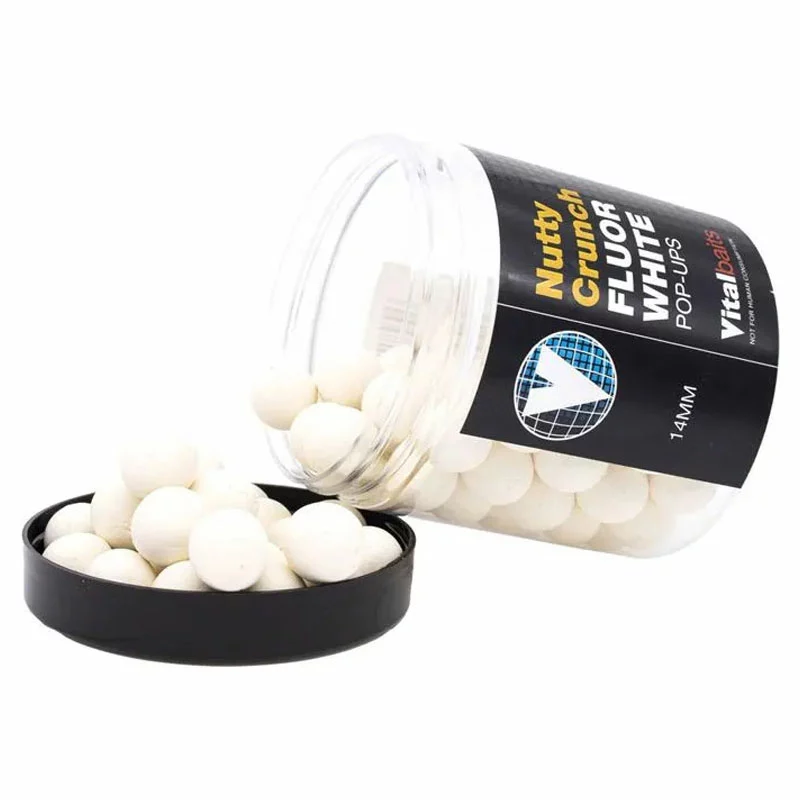 Vital Baits Pop-ups Nutty Crunch Fluor White 80g 3 Vital Baits Pop-ups Nutty Crunch Fluor White 80g